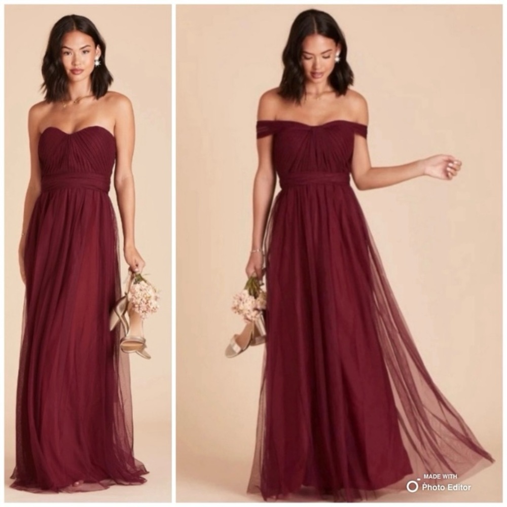 Birdy Grey Cabernet Red Tulle Convertible Christina Formal Dress XL NWT